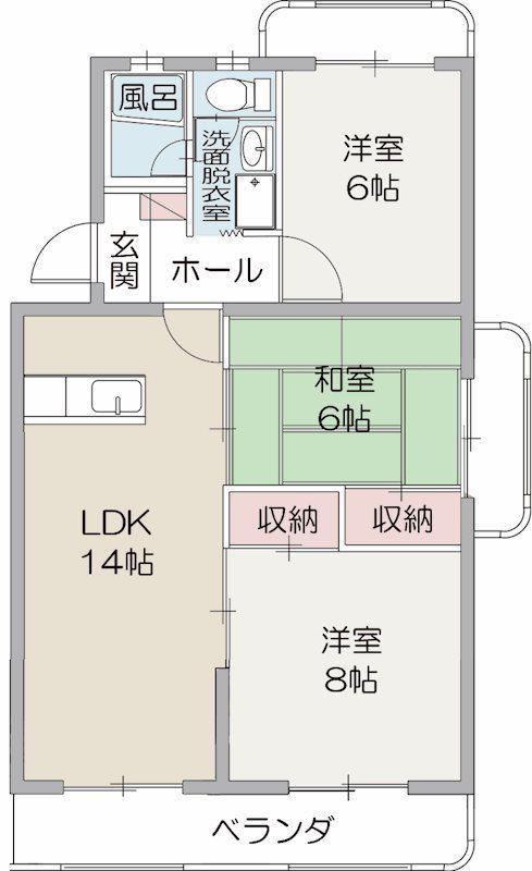 カーサカジマⅢ(3LDK/1階)の間取り写真