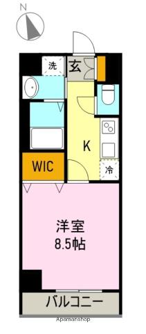 グランメールコート永田町(1K/4階)の間取り写真