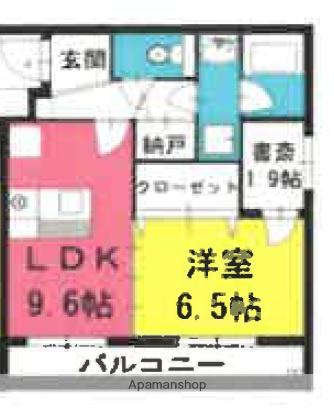 フジェール(1LDK/2階)の間取り写真