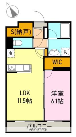 エステートアクア(1LDK/3階)の間取り写真