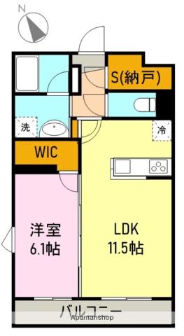 エステートアクア(1LDK/2階)の間取り写真