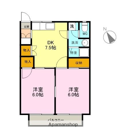 アイビーテラス(2DK/2階)の間取り写真