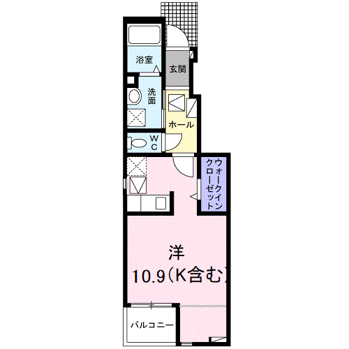 ベル アウローラ(ワンルーム/1階)の間取り写真