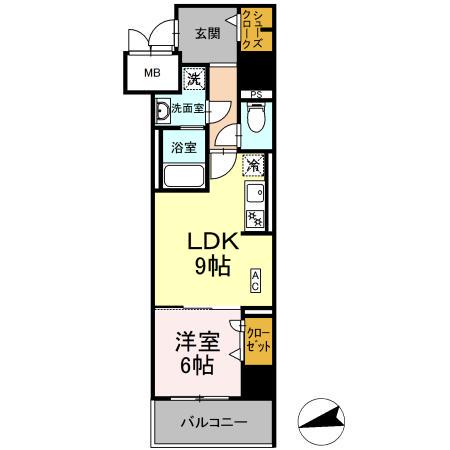 静岡市葵区鷹匠プロジェクト(1LDK/3階)の間取り写真