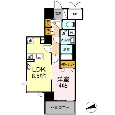 静岡市葵区鷹匠プロジェクト(1LDK/3階)の間取り写真
