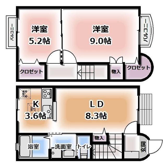 ＣＯＵＲ　ＶＥＲＴＥ(2LDK)の間取り写真