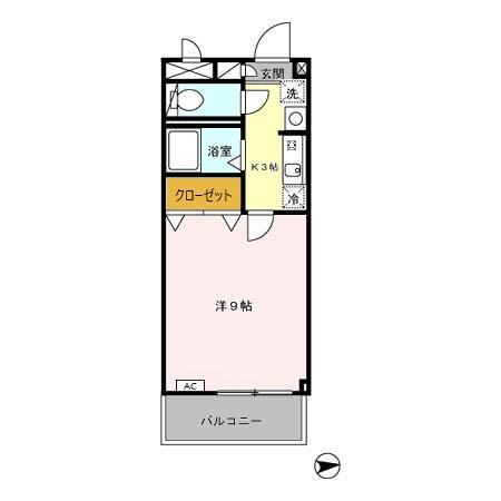 リバービレッジ宝来町(1K/2階)の間取り写真