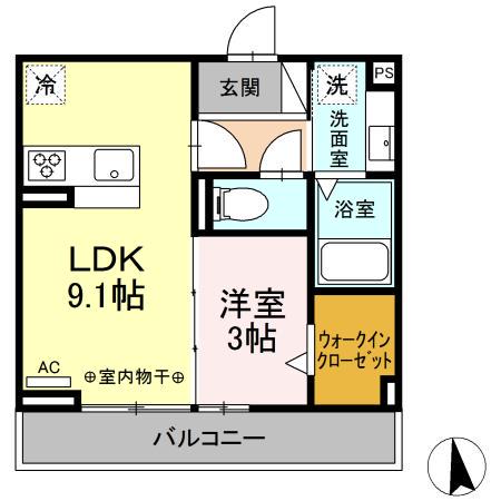 ONE TERMINAL PLACE(1LDK/2階)の間取り写真