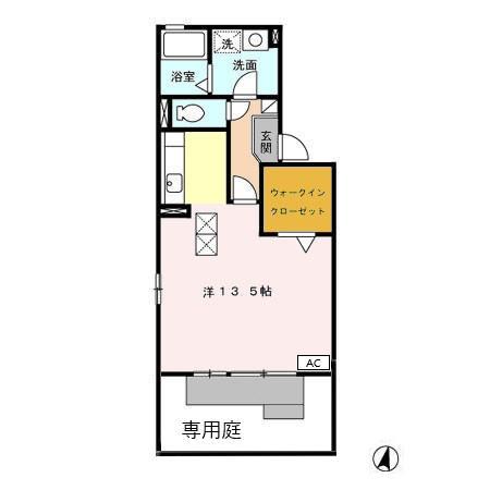 ピノーロ(ワンルーム/1階)の間取り写真