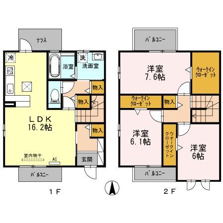 ビューコート(3LDK/2階)の間取り写真