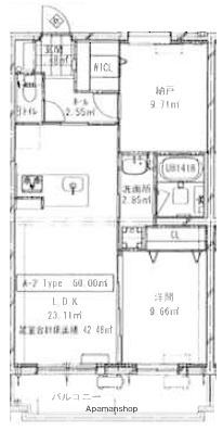 グレイスFUJIOKA(2LDK/1階)の間取り写真
