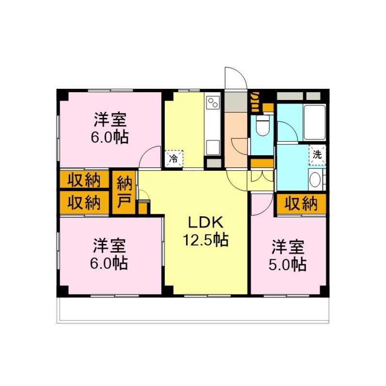 カーサ長窪A(3LDK/2階)の間取り写真