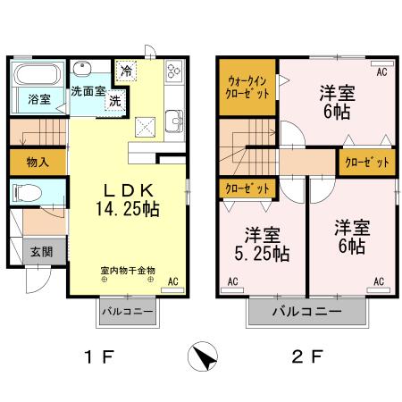 フローラ(3LDK)の間取り写真