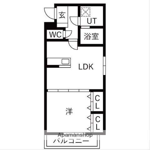ヴィガラス7(1LDK/2階)の間取り写真
