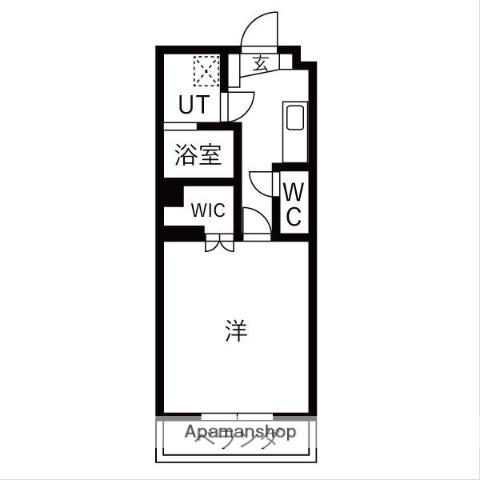 ヴィガラス7(1K/4階)の間取り写真