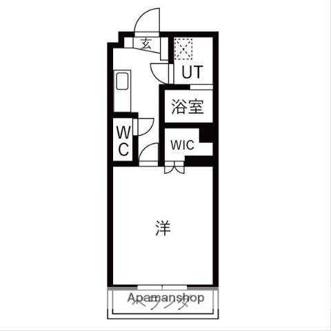 ヴィガラス7(1K/4階)の間取り写真