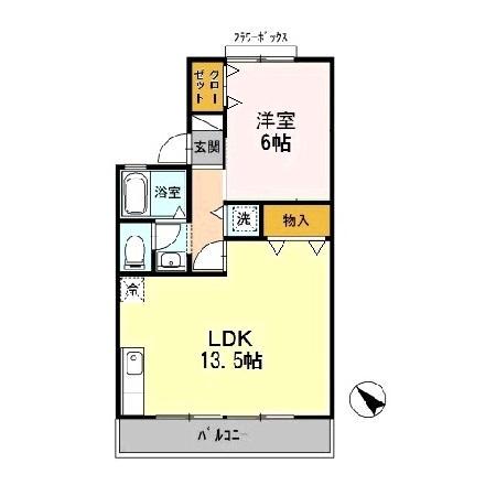 アネックス旭(1LDK/1階)の間取り写真