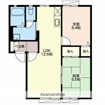 コーポ大富士E(2LDK/1階)の間取り写真