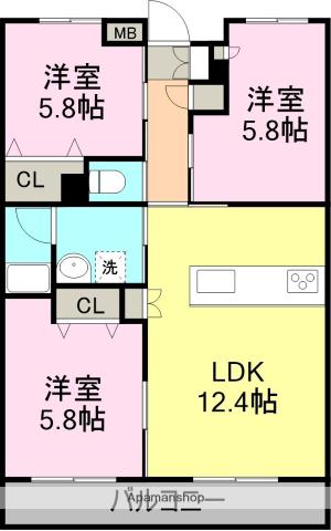 プランドール葵(3LDK/2階)の間取り写真