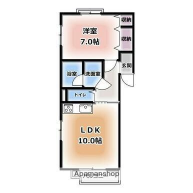 フェリーチェ(1LDK/2階)の間取り写真