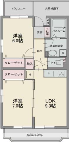 サンライズ マルシェ(2LDK/1階)の間取り写真