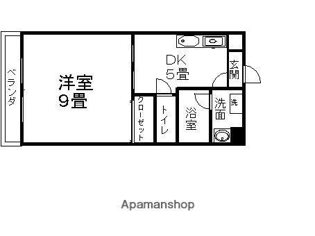 ビュー西富士(1DK/4階)の間取り写真