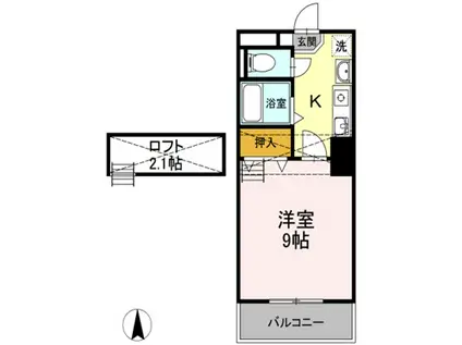 ロイヤルキャビン井坂(1K/2階)の間取り写真