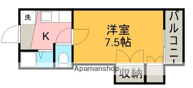 レジデンスまみや(1K/1階)の間取り写真