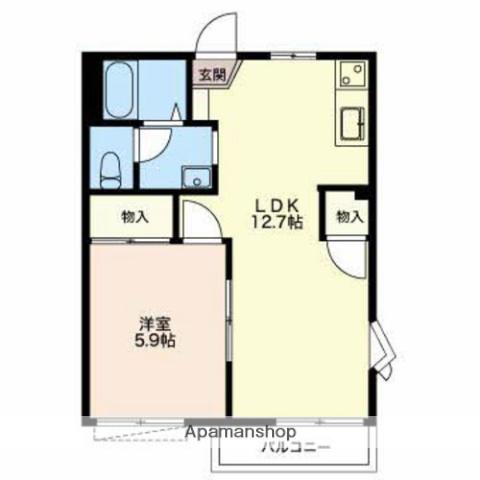 フレグランス中島(1LDK/2階)の間取り写真