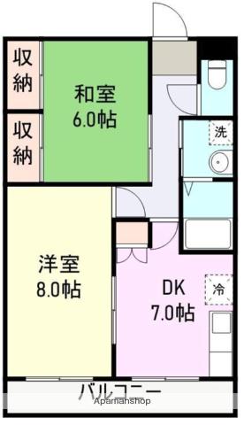 イズミヤマンション619(2DK/3階)の間取り写真