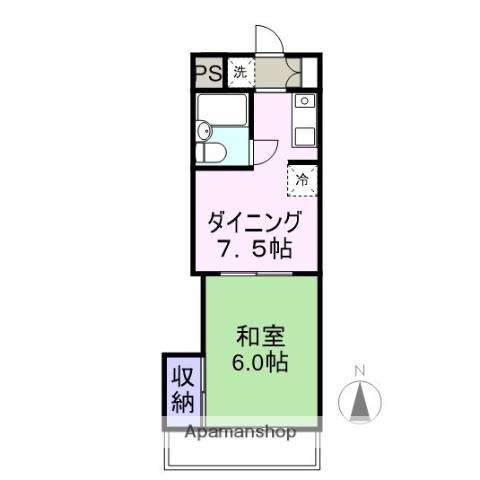 クリーンハイツ(1DK/3階)の間取り写真