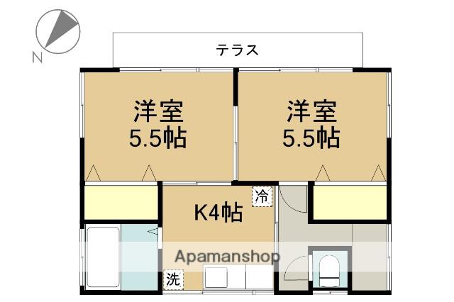 伊豆箱根鉄道駿豆線 三島二日町駅 徒歩18分 1階建 築57年(2K)の間取り写真