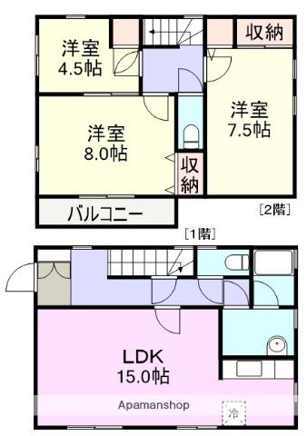 フォーアイランド(3LDK/1階)の間取り写真