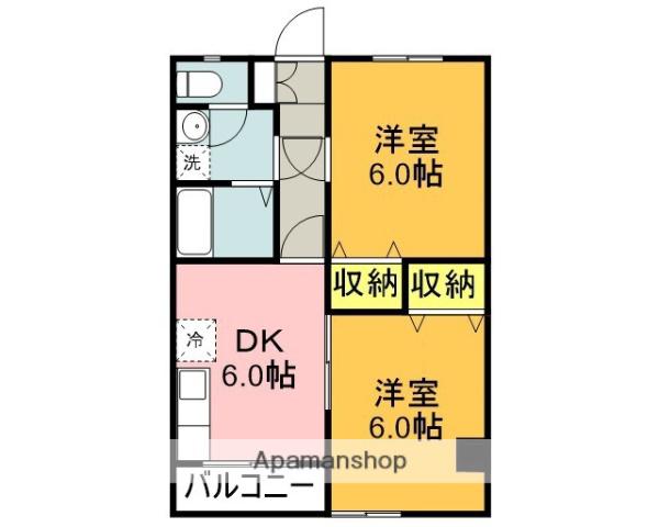 VILLADEジュピタ(2DK/1階)の間取り写真