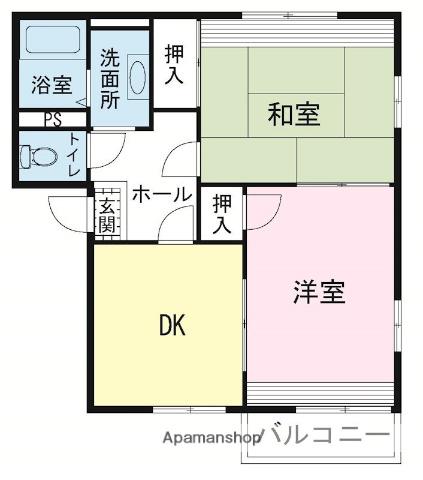 フレグランスイズミA・B(2DK/2階)の間取り写真