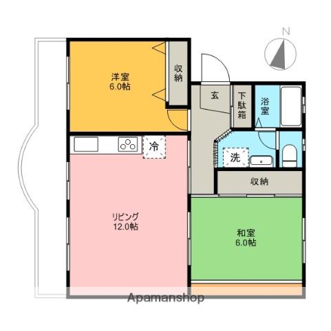 ベルハイム(2LDK/3階)の間取り写真