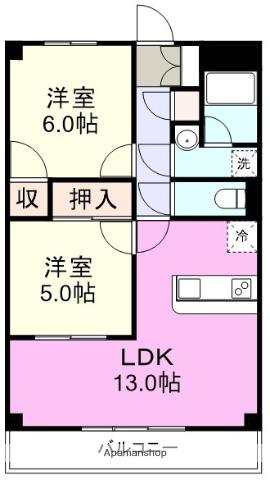 コンフォートKOBARI(2LDK/3階)の間取り写真