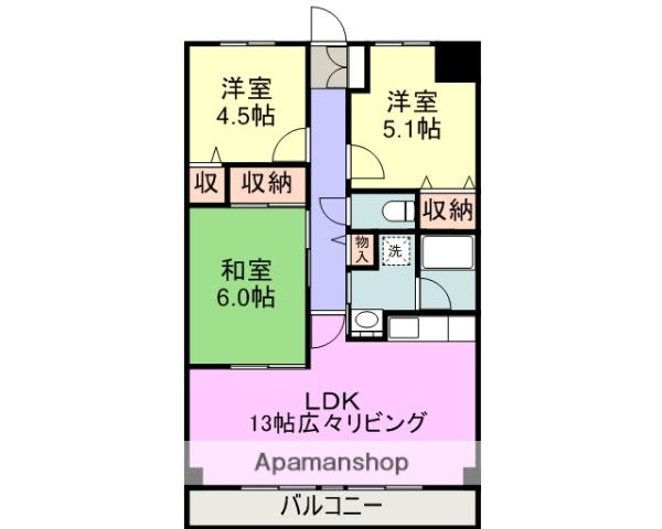 パークサイドヴィラ(3LDK/4階)の間取り写真