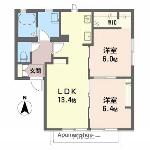 サンモールA・B・C・D・E(2LDK/2階)の間取り写真