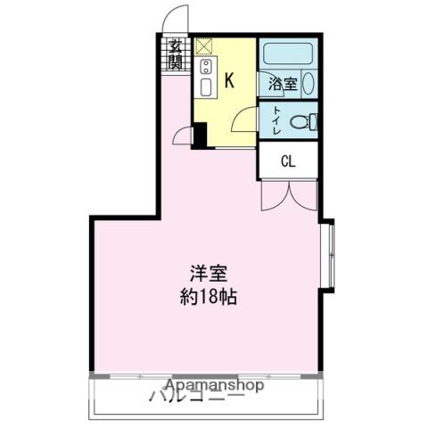 ロイヤルハイム木の宮(1K/3階)の間取り写真