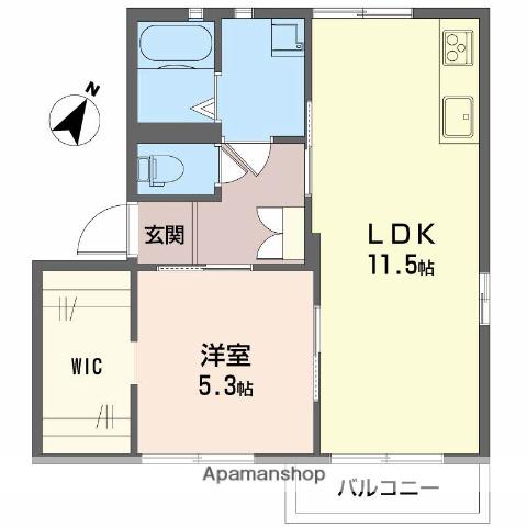 エール・プラーナAB(1LDK/1階)の間取り写真