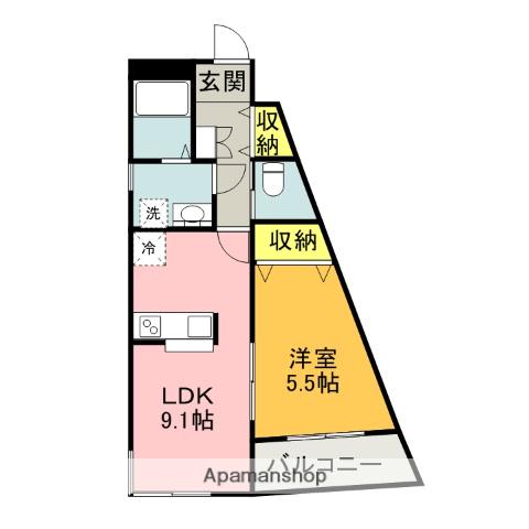 ヴィブレMAKI(1LDK/4階)の間取り写真