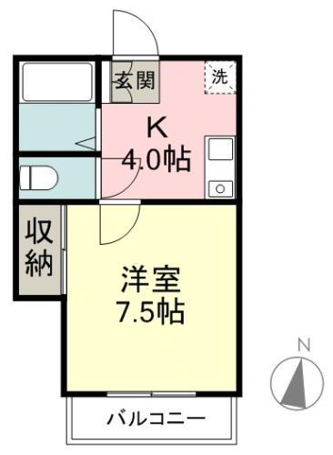 メゾン奥野(1K/2階)の間取り写真