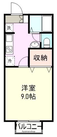 シャルム(1K/1階)の間取り写真