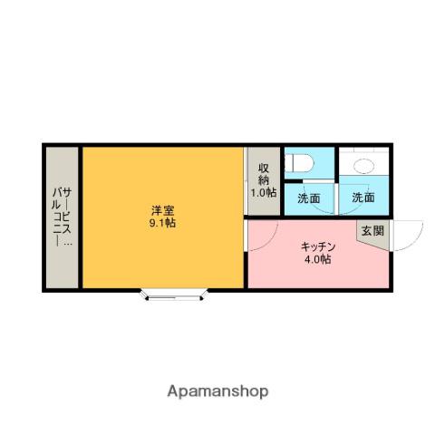 SEZON6(1K/1階)の間取り写真