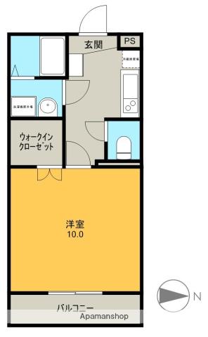 フェリスタ中山(1K/1階)の間取り写真