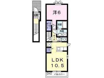 サンリット三島(1LDK/2階)の間取り写真
