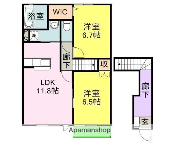 ブエナビスタ(2LDK/2階)の間取り写真