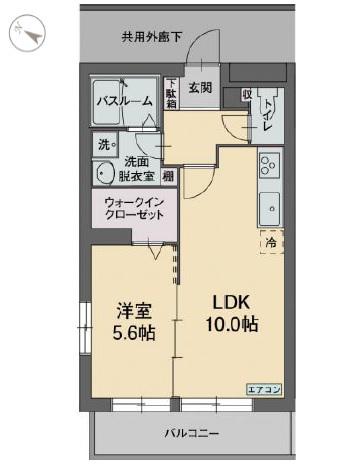 オネスト大和(1LDK/3階)の間取り写真