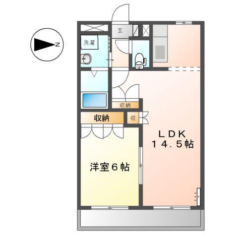 エーデルワイスOHBA(1LDK/2階)の間取り写真